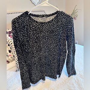 Proenza Schouler Black and White Spotted  Crew Neck long sleeve Size Medium